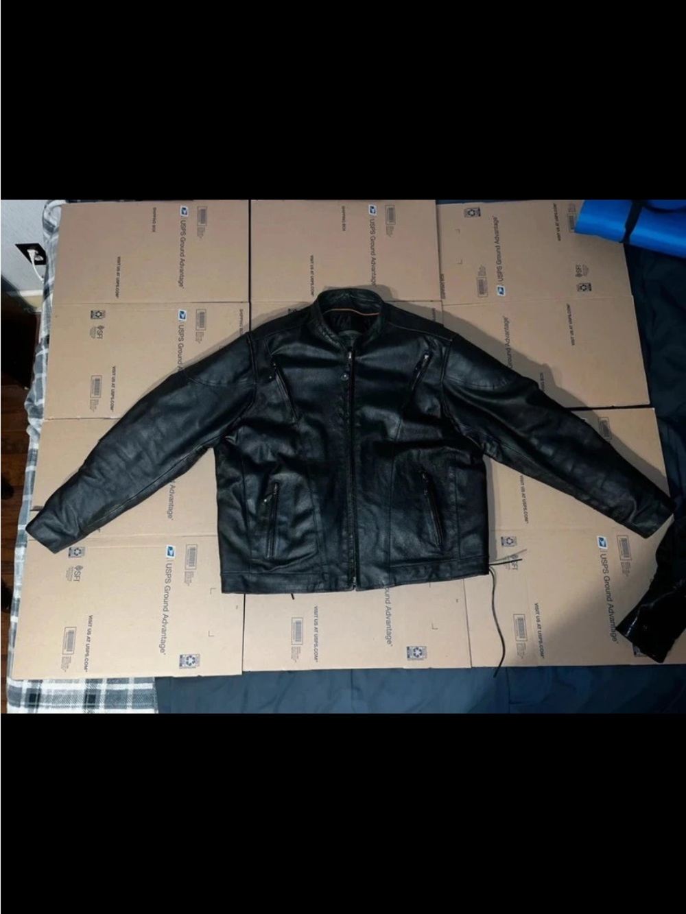 Men's Black Leather biker jacket